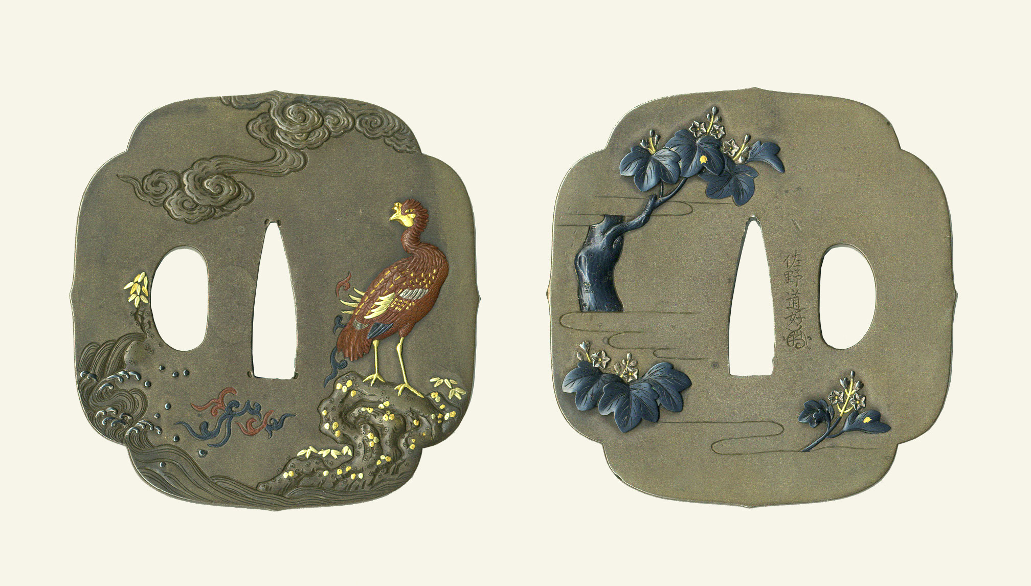 佐野道好 桐鳳凰図鐔Sano Michiyoshi Tsuba design of Paulownia and