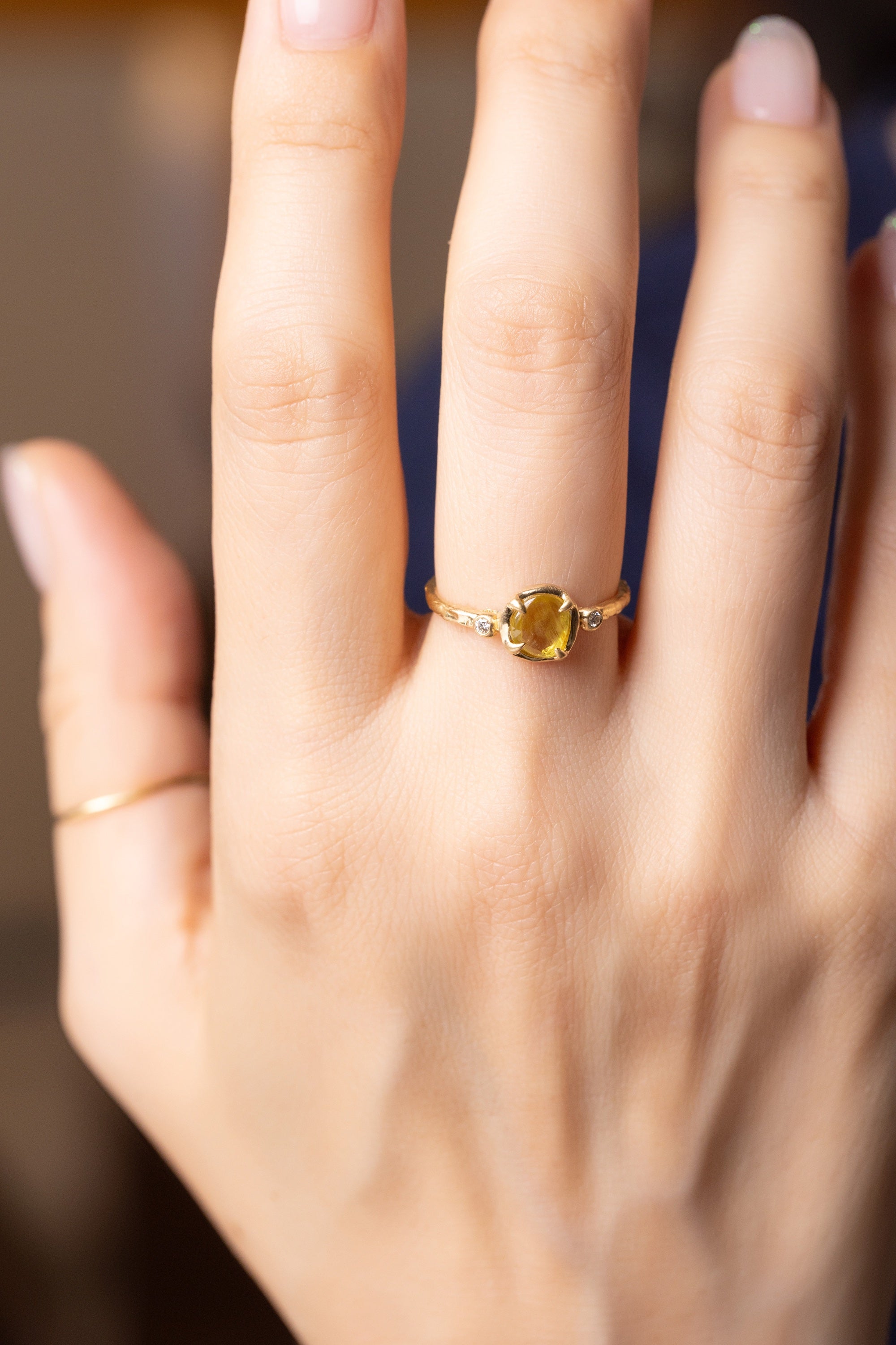 パイナップルのようなイエローサファイアのリング – ileava jewelry