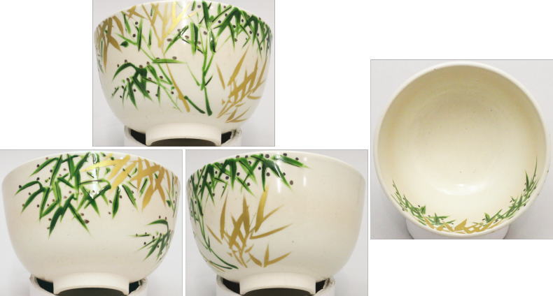 茶器/茶道具 抹茶茶碗】 膳所焼き 竹 岩崎新定作 陽炎園 堀之内宗完付