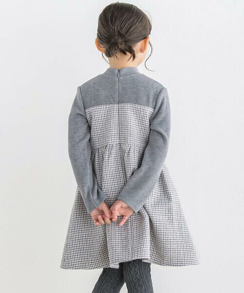 セール】 【お揃い】ラメ千鳥格子ドッキングワンピース(90~150cm