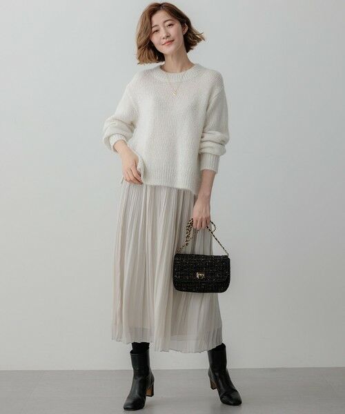 セール】 【Oggi2月号掲載/洗える】スパングル クルーネック ニット