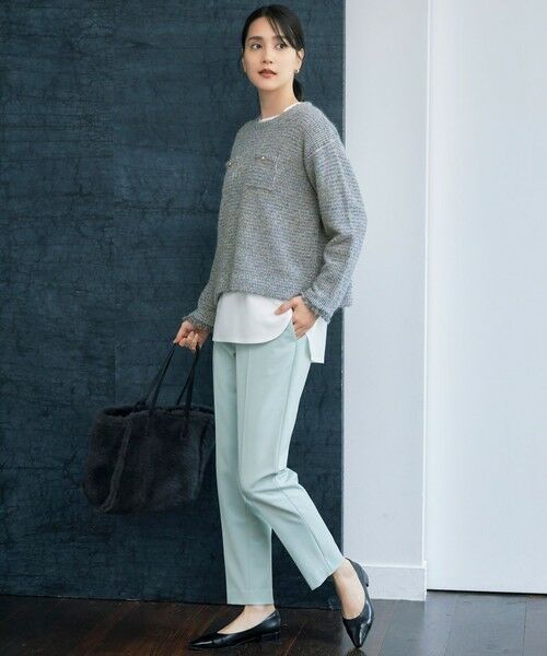 撥水加工・洗える】TRギャバ裏起毛テーパード パンツ （その他パンツ