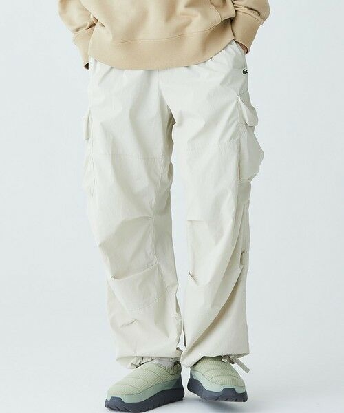 セール】 立体裁断 ナイロンワイドカーゴパンツ / テーパードワイド