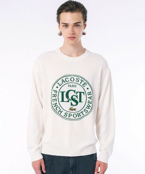 セール】 ナイロン×コットン ジャカードグラフィック ニットセーター