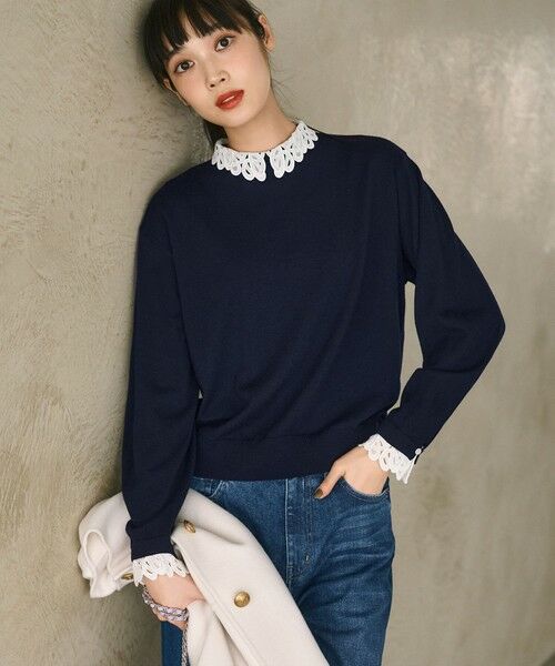 洗える】エンブロイダリーニット （ニット・セーター）｜23区