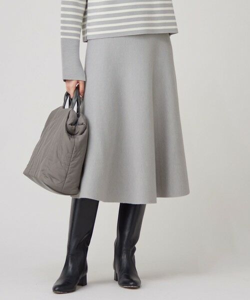 セットアップ対応・洗える】ウールミラノニット スカート （ミニ・ひざ