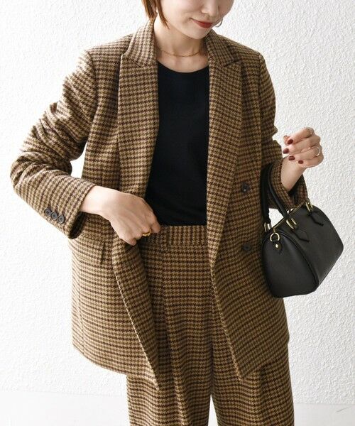 セール】 SHIPS any: cafissi ハウンドトゥース ダブル ブレスト