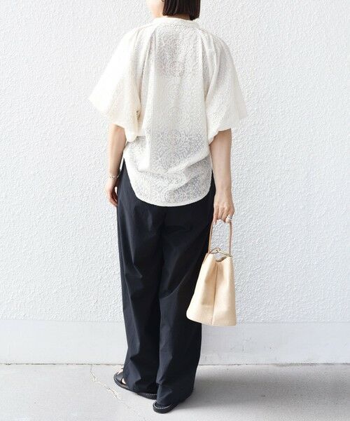 セール】 〈洗濯機可能〉レース バルーン 袖 ブラウス （シャツ