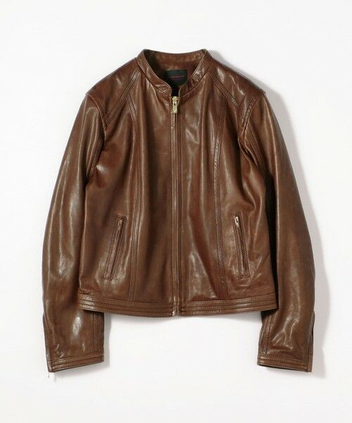 セール】 ラムレザー ジップアップブルゾン （レザーブルゾン