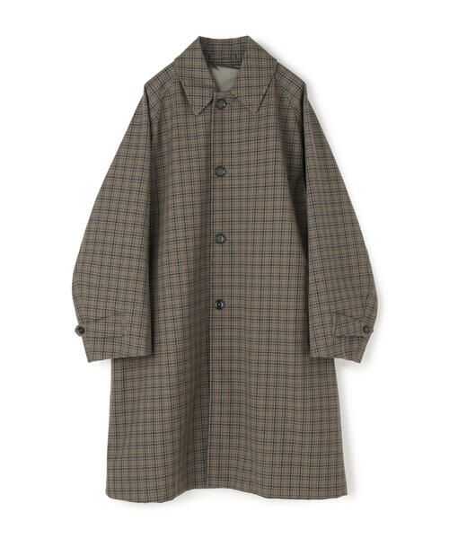 セール】 ウールボンディング ガンクラブチェックステンカラーコート