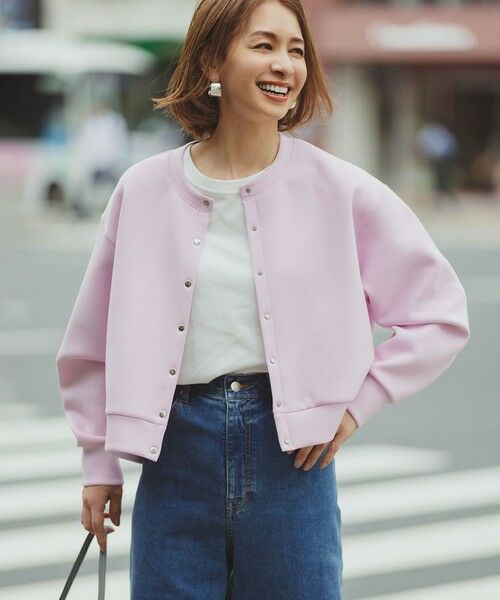 野呂佳代さん着用/新色追加】BEAUTY FORM JERSEY スナップカーディガン