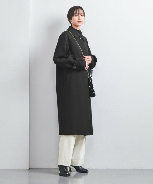 MANTECO ステンカラー コート BLACK （ステンカラーコート）｜UNITED