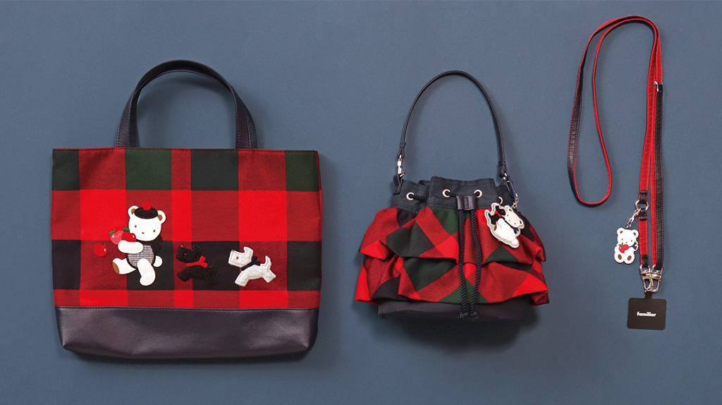 値下げ】familiar マザーズバッグ ネイビー 赤チェック柄 美品 値下げ