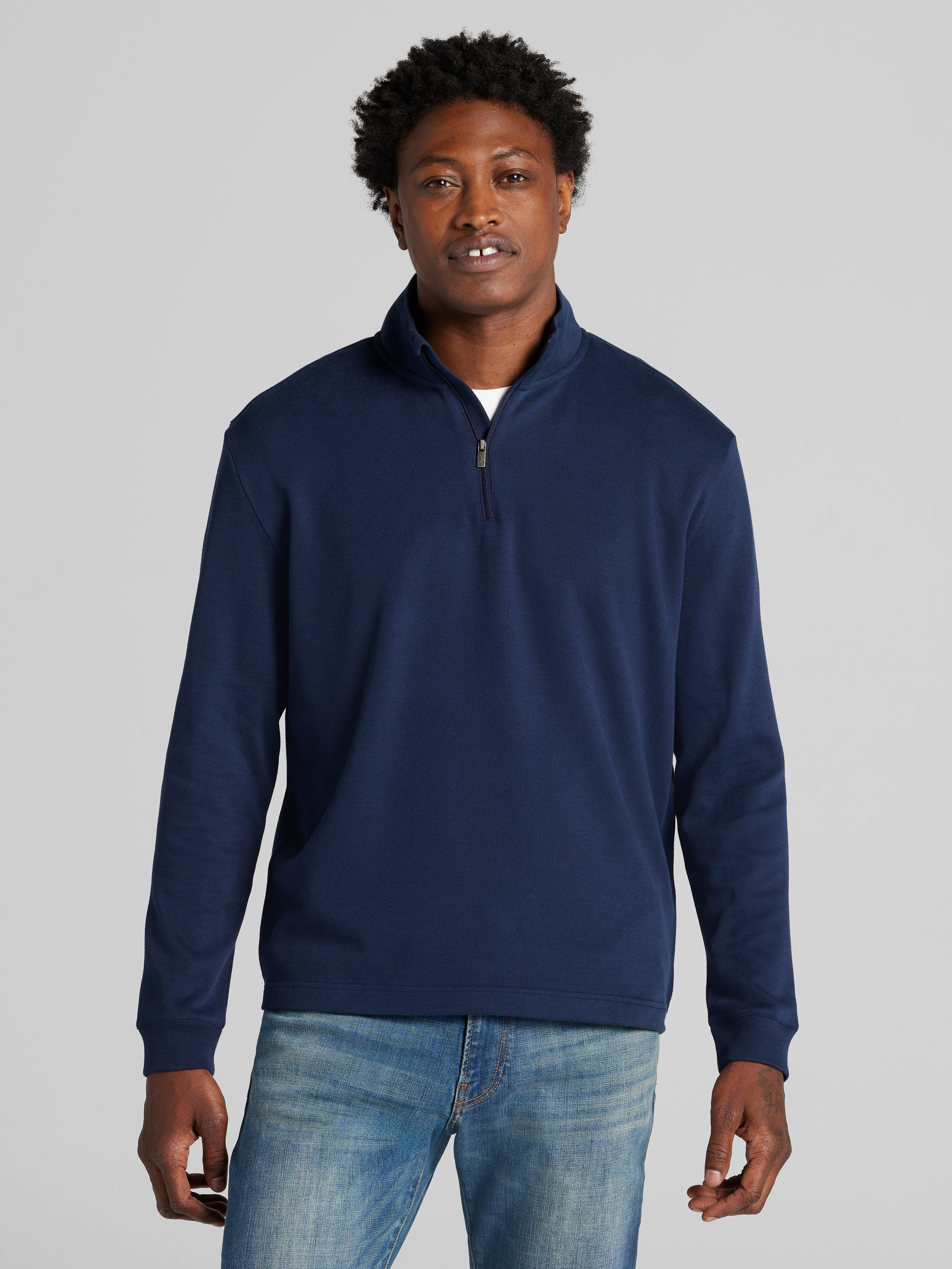 Joseph Abboud Quarter Zip Pullover, Navy - Blue | Quarter Zip