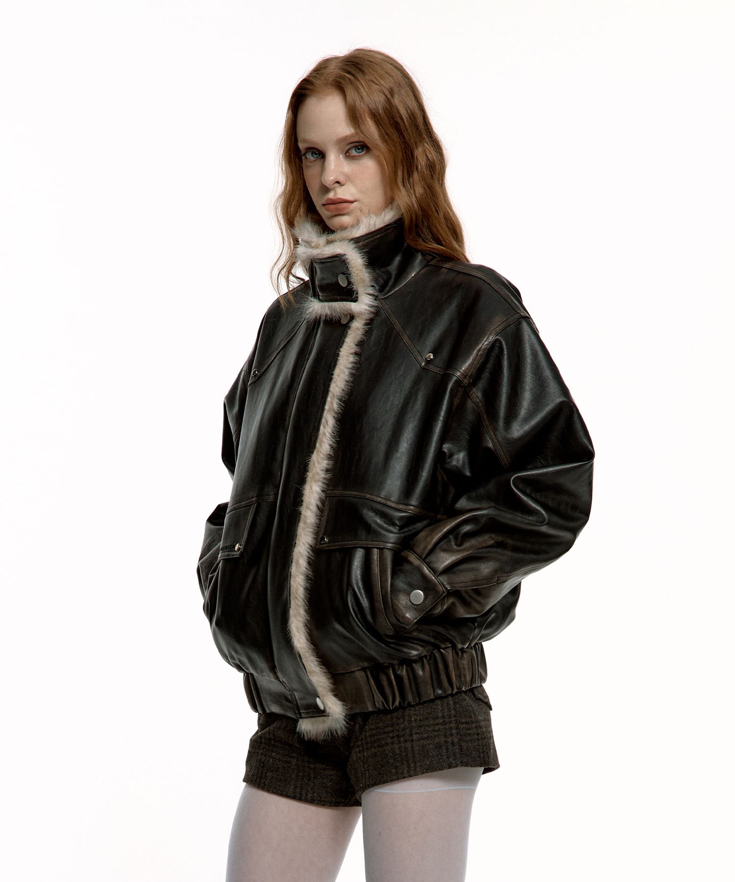 MUSINSA | ROUGHNECK Washed leather mustang jacket