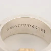 ティファニー グルーブドウィズ3ロウ リング 925×750 7.6g ゴールド