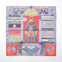 エルメス カレ90 PARURES DE SAMOURAIS 侍の鎧兜 スカーフ シルク