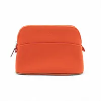 エルメス ボリードポーチ20 キャンバス ポーチ オレンジ シルバー金具