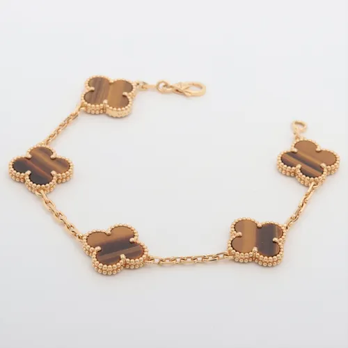 ヴァンクリーフ&アーペル ヴィンテージアルハンブラ 5P タイガーアイ