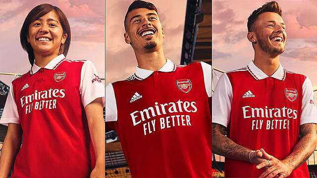 アーセナル、2022-23新ユニフォーム発表！デザインは90年代「稲妻・白