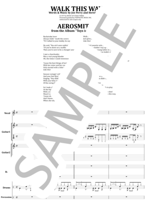 楽譜】AEROSMITH / WALK THIS WAY バンド・スコア from68 / Aerosmith