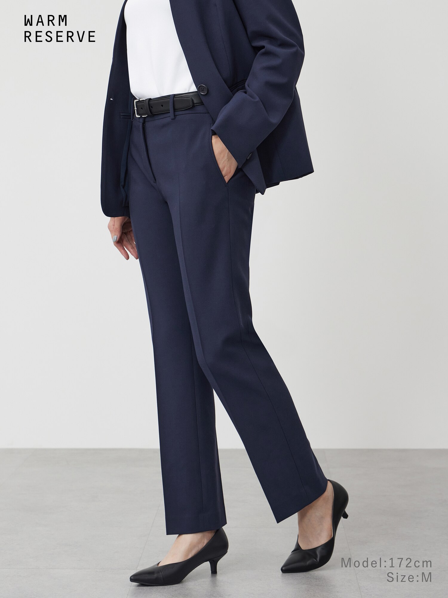 PLST ノーカラージャケット パンツスーツ 濃茶 セットアップ Mサイズ