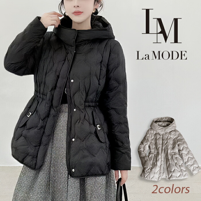 ​【La Mode】軽量ダウンコート 黒 サイズ40 ダウン90%　手洗い可能 La Mode】軽量ダウンコート 黒 サイズ40 ダウン90% 手洗い可能 - メルカリ