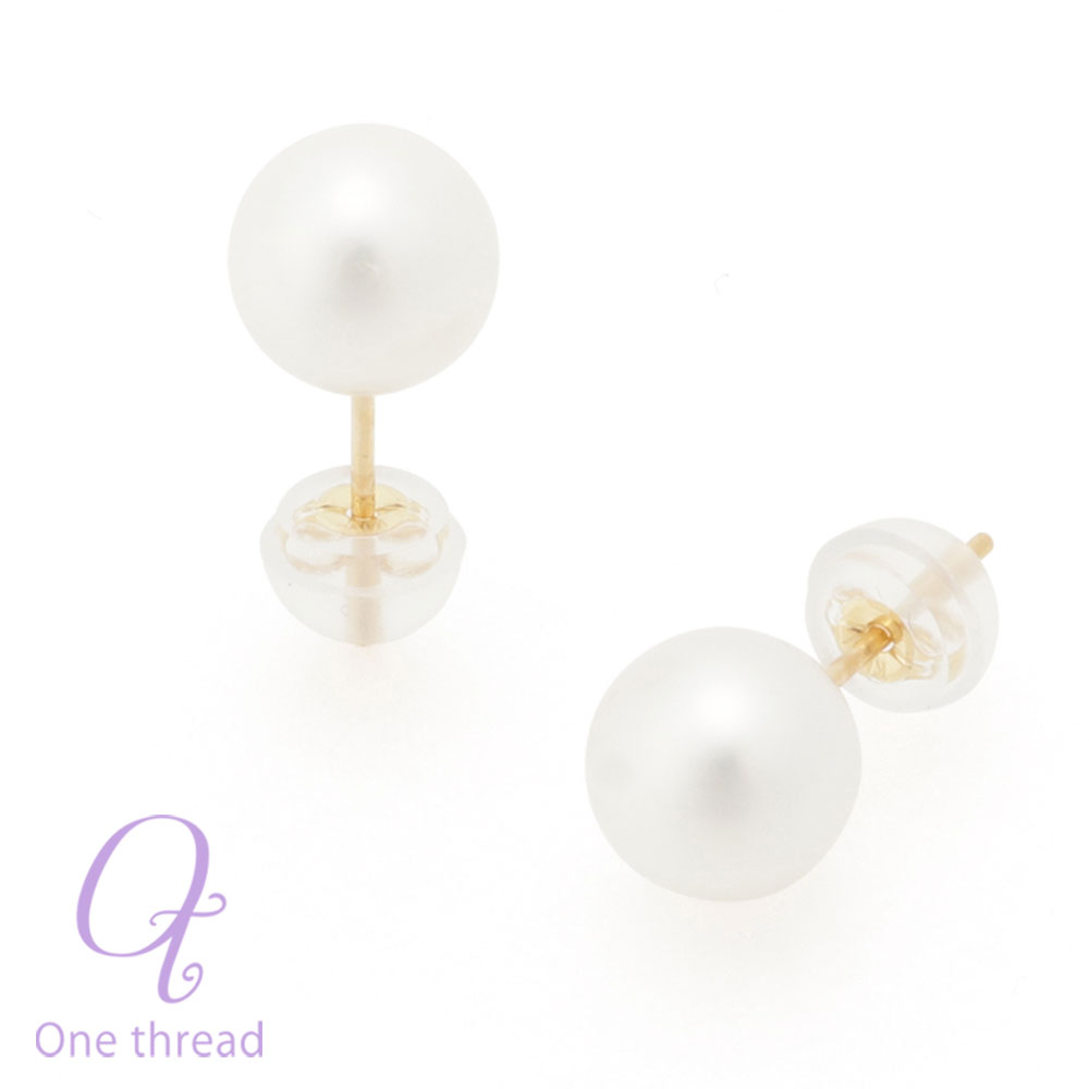 パール ピアス 真珠 18金 7mm-7.5mm珠 あこや真珠 Pearl レディース