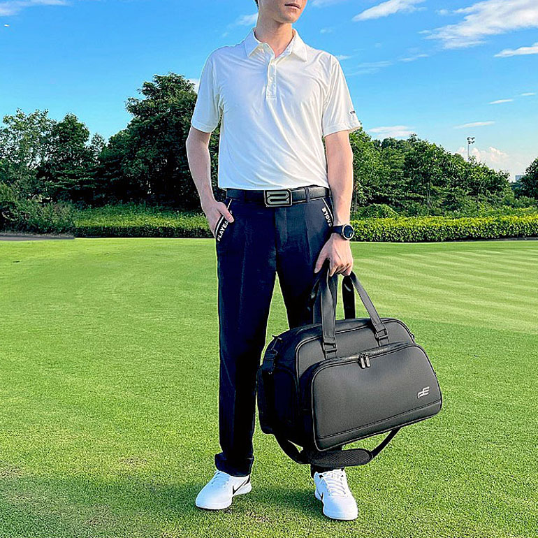 収納力抜群！シューズ収納付きゴルフボストンバッグ(IF-GF0340