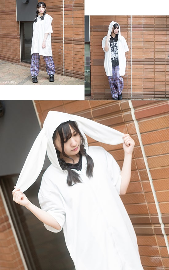 楽天市場】[半袖]ウサミミ ZIPパーカー うさ耳 ウサ耳 うさぎ パーカー