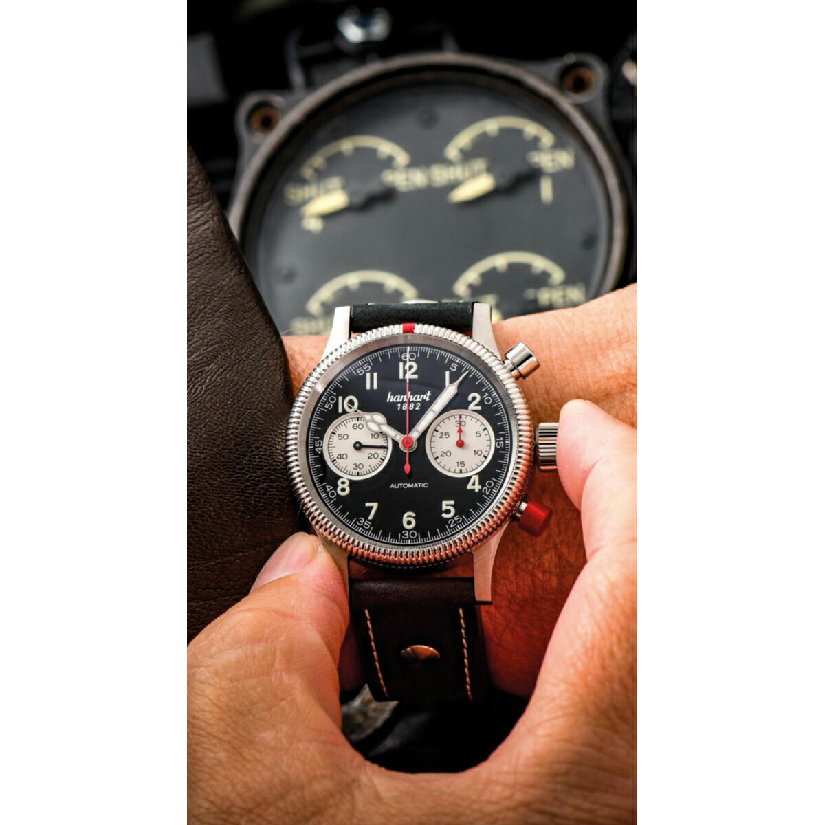 ハンハルト hanhart 腕時計 メンズ パイオニア マークツー リバース