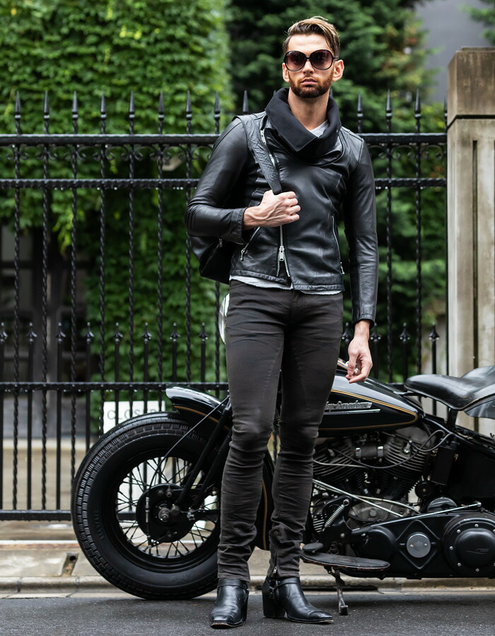 AVIATOR(アビエーター)ゴートレザー ドレープ ライダースジャケット