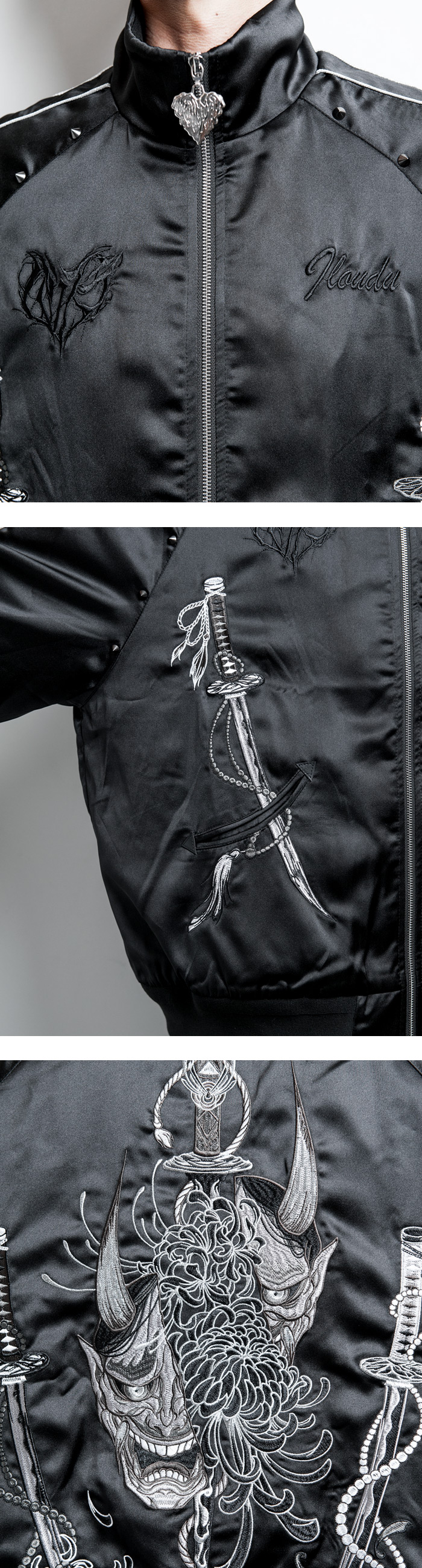 HANNYA(はんにゃ)般若 和柄刺繍 オーバーサイズ スカジャン BACKSTAGE