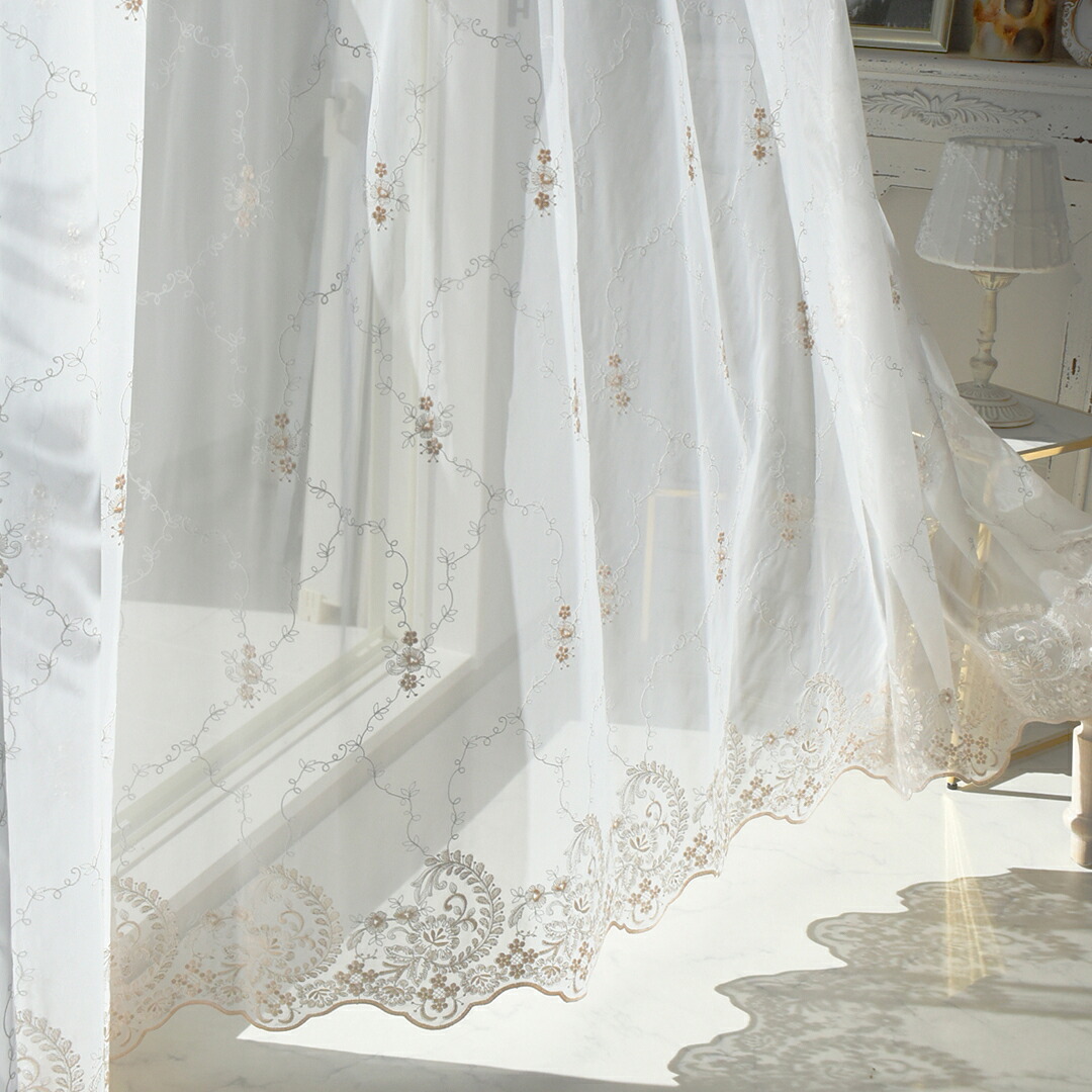 楽天市場】レースカーテン トルコレース ローズフローラ ピンク レース