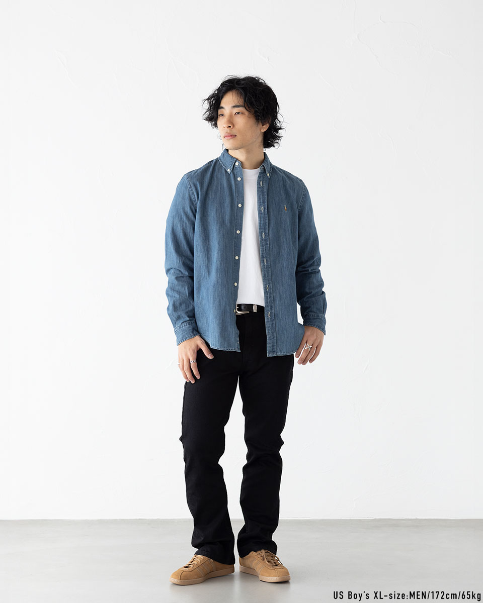 ポロ ラルフローレン デニム シャンブレー ボタンダウン シャツ POLO