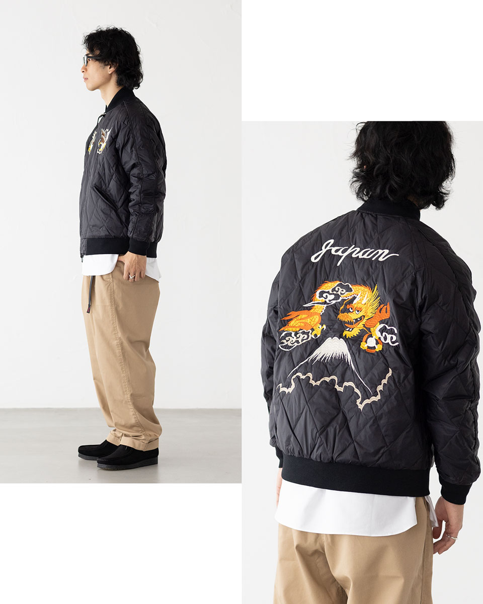 タイオン リバーシブル スカジャン ダウン ジャケット スタジャン