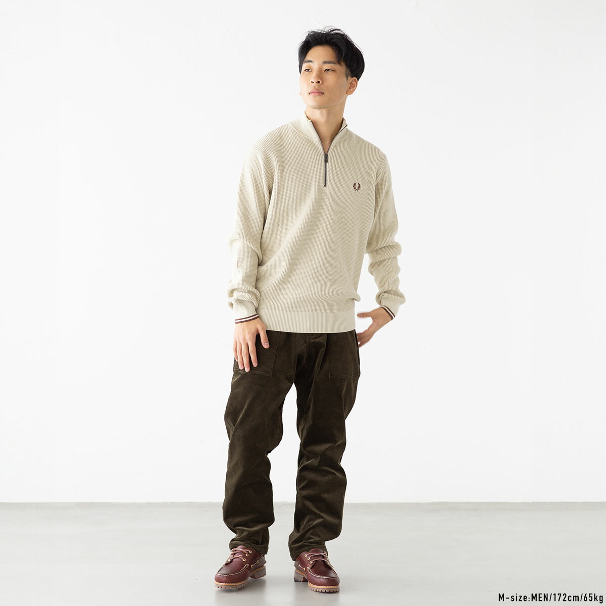 楽天市場】フレッドペリー FRED PERRY ワッフル ステッチ ハーフジップ