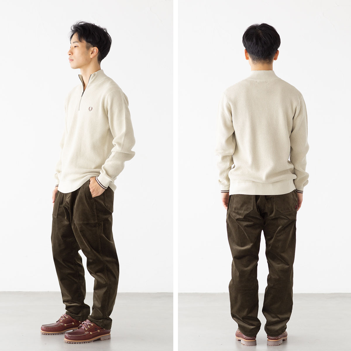 楽天市場】フレッドペリー FRED PERRY ワッフル ステッチ ハーフジップ