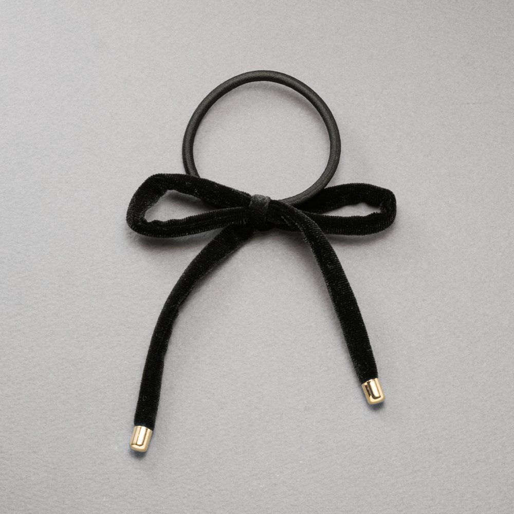 ゆうパケット】 ヘアゴム ベロア リボン ベルベット パイプリボン