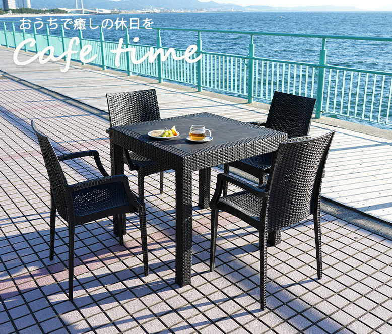 イタリア テーブルセット 花柄 ガーデン 4点セット 53cm ニーノ