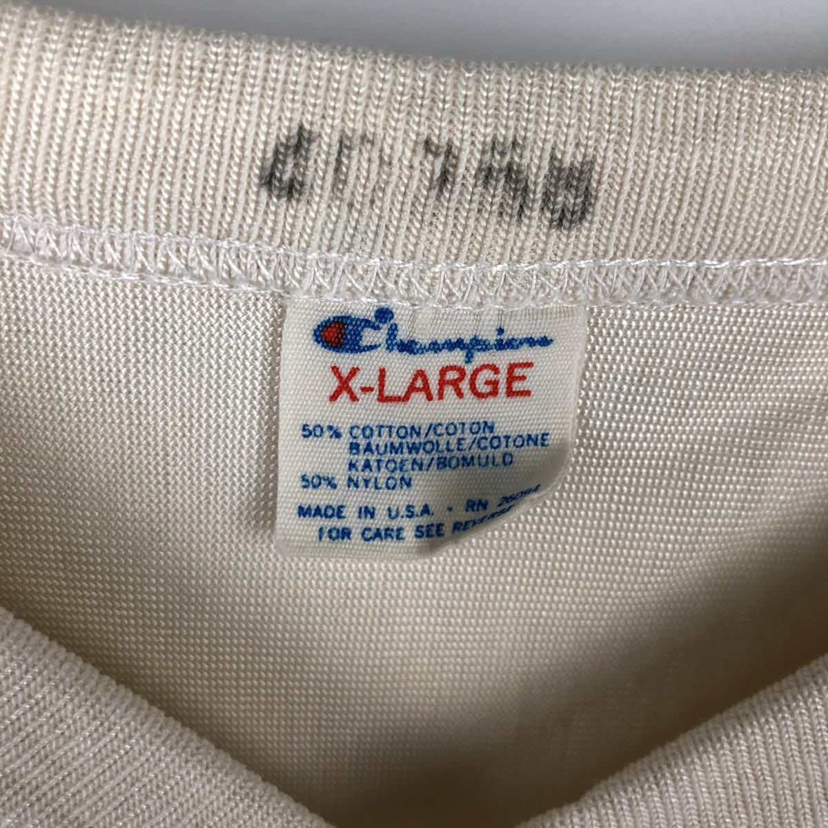 古着 80年代 チャンピオン Champion トリコタグ Vネック フットボールT