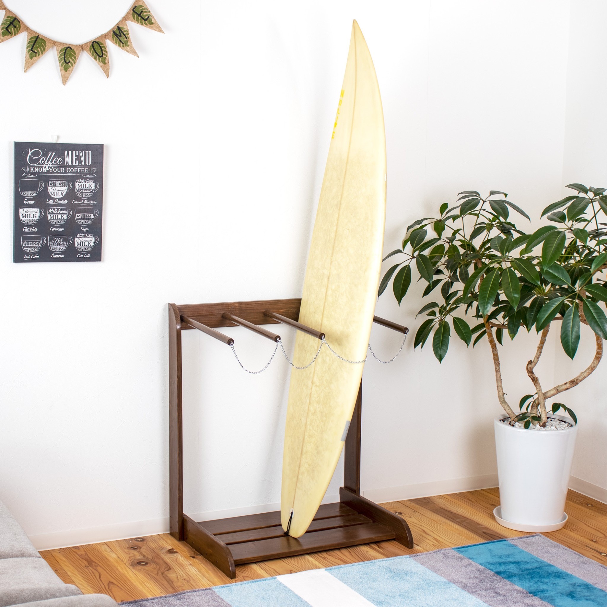 楽天市場】サーフボードスタンド 白塗装 木製 縦置き 日本製