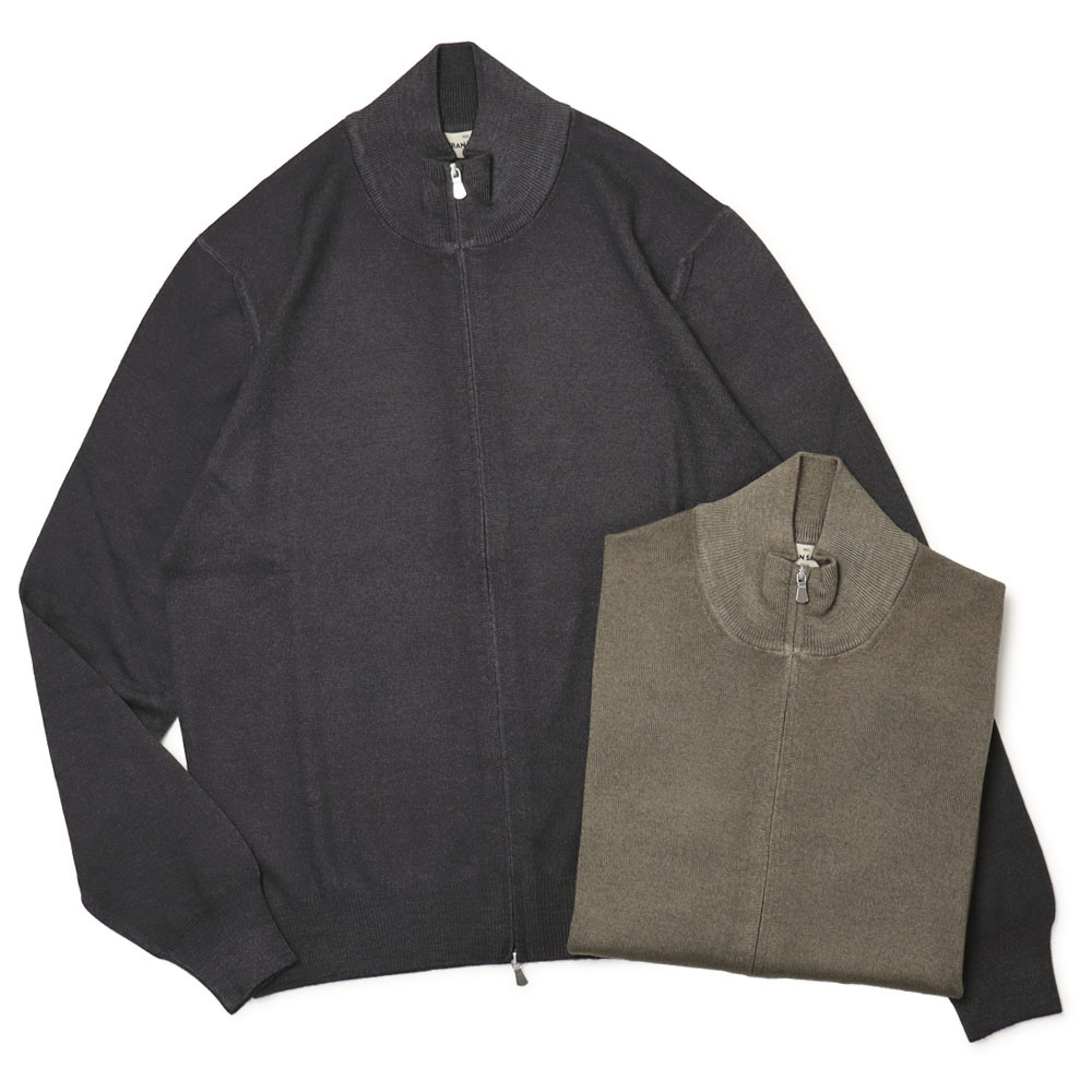 グランサッソ / GRANSASSO / ダブル ZIP スタンドカラー ニット