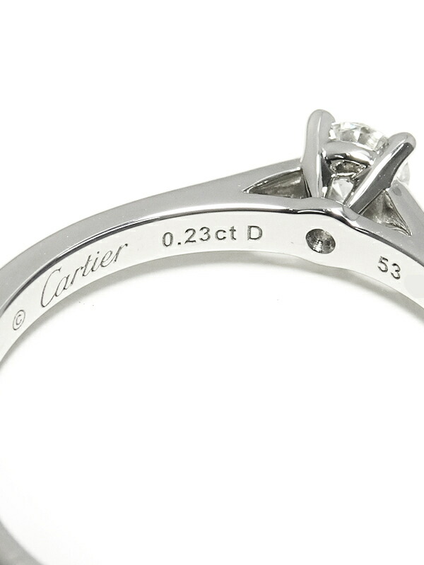 Cartier】【仕上済】【鑑定書】カルティエ『PT950 ソリテール リング