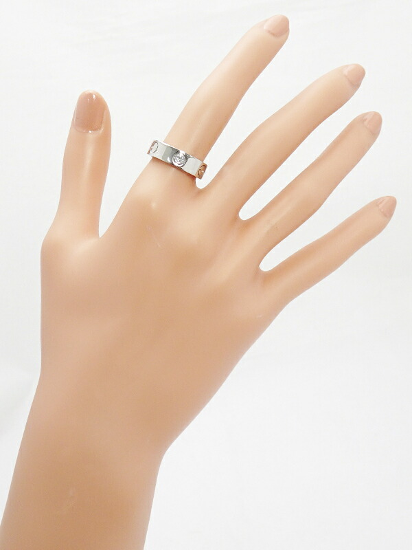 Cartier】カルティエ『K18WG ラブリング ハーフダイヤ』13号 1週間保証