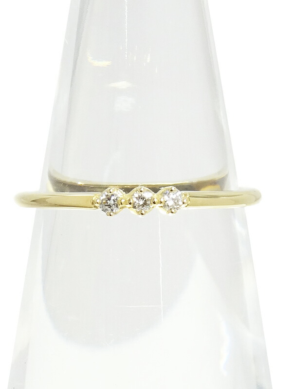 AHKAH】アーカー『K18YG アミュレット リング 3Pダイヤモンド0.02ct』1