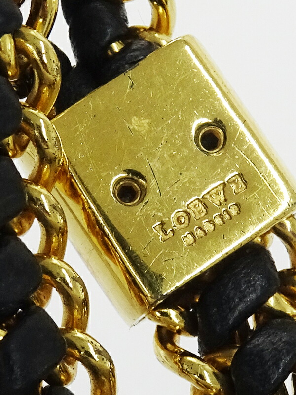 LOEWE】ロエベ『レザー チェーン ブレスレット 編み込み』1週間保証