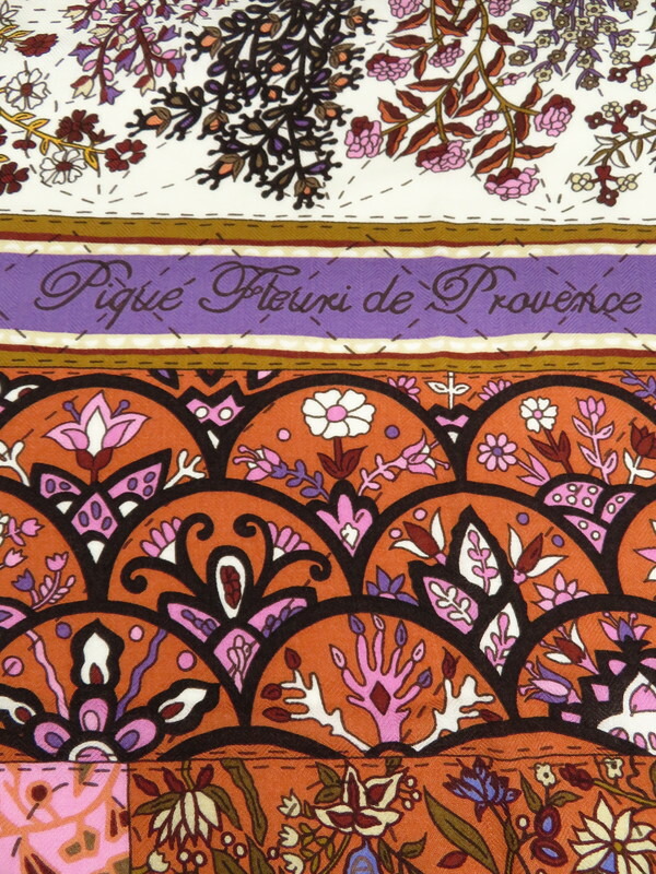 HERMES】【Pique Fleuri de Provence】【カシミヤシルク】【フランス製