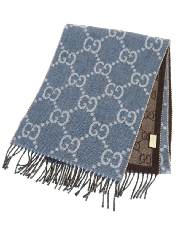 GUCCI】グッチ『タッセル付き GGジャカード ニット スカーフ』676610