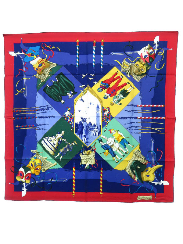 HERMES】エルメス『カレ90 ベニスのカーニバル』レディース スカーフ 1